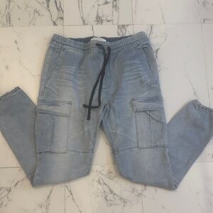 Men's Light Blue Cargo Jeans